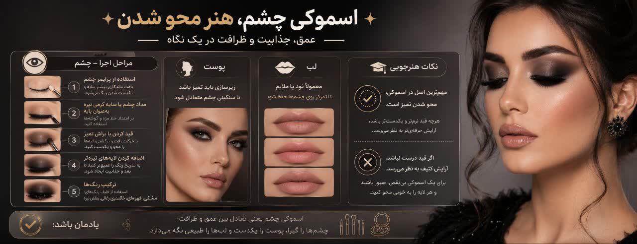 مراحل اجرای آرایش اسموکی چشم